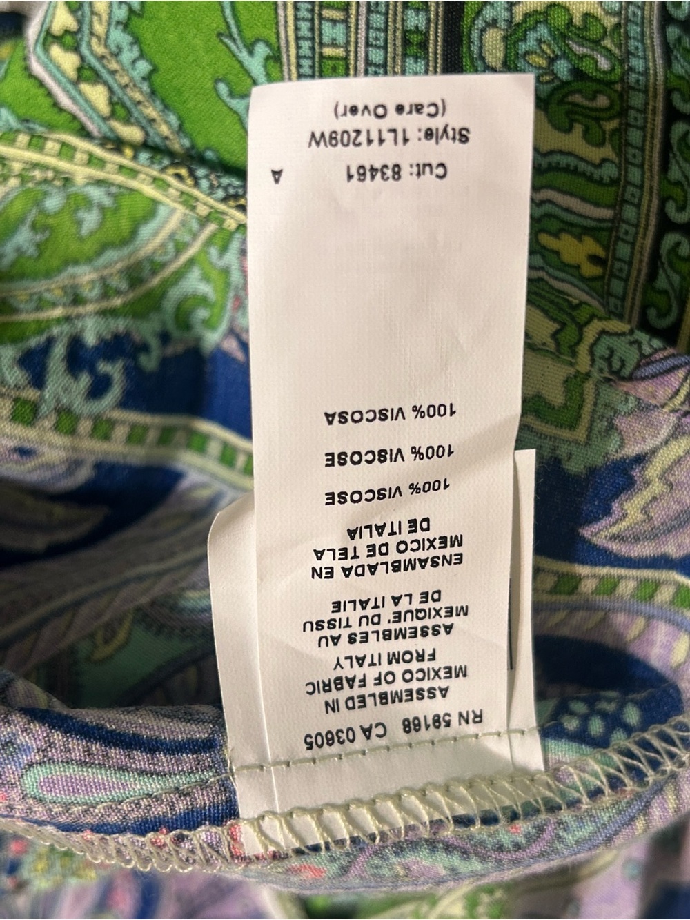 Bloomingdale’s Karen Kane Going Green Blue & Green Paisley Ruffle-Hem Dress - Picture 7 of 7